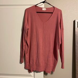 Pink/Bush V-neck Sweater